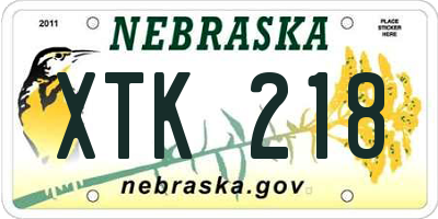 NE license plate XTK218