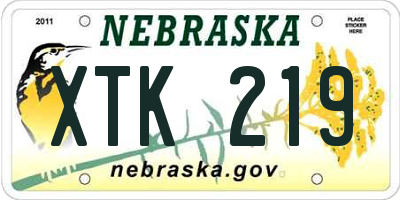 NE license plate XTK219