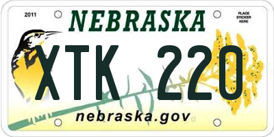 NE license plate XTK220