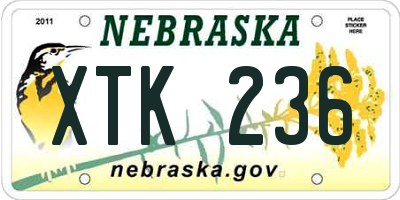 NE license plate XTK236