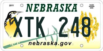 NE license plate XTK248