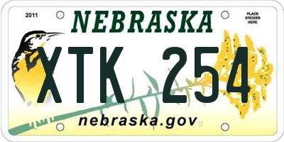NE license plate XTK254