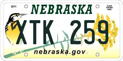 NE license plate XTK259