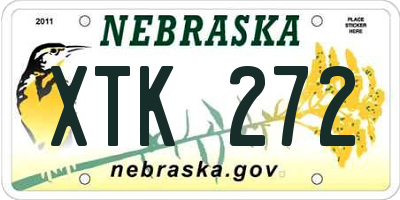 NE license plate XTK272