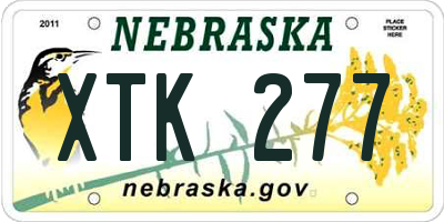 NE license plate XTK277