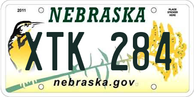 NE license plate XTK284