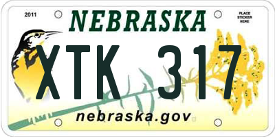 NE license plate XTK317