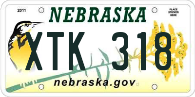 NE license plate XTK318