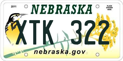 NE license plate XTK322