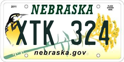 NE license plate XTK324