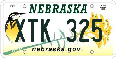 NE license plate XTK325