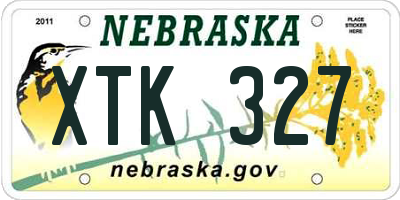 NE license plate XTK327