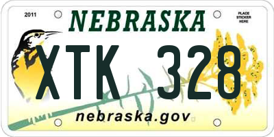 NE license plate XTK328