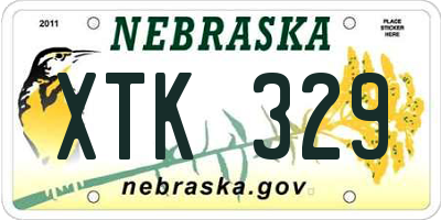 NE license plate XTK329