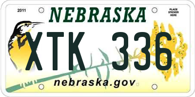 NE license plate XTK336