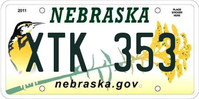 NE license plate XTK353