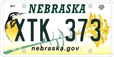 NE license plate XTK373