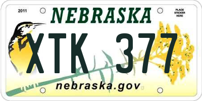 NE license plate XTK377