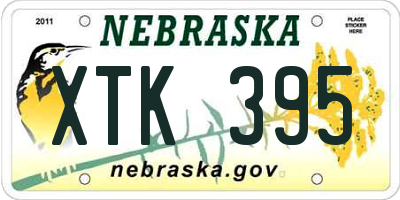 NE license plate XTK395