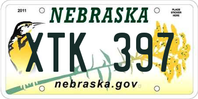 NE license plate XTK397