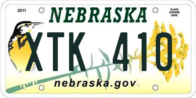 NE license plate XTK410