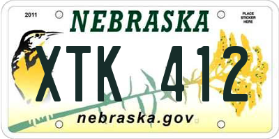 NE license plate XTK412