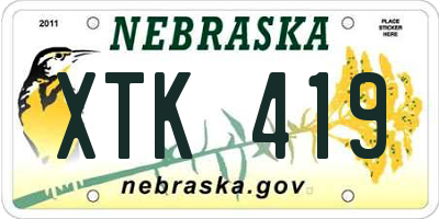 NE license plate XTK419