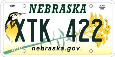 NE license plate XTK422