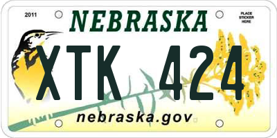 NE license plate XTK424