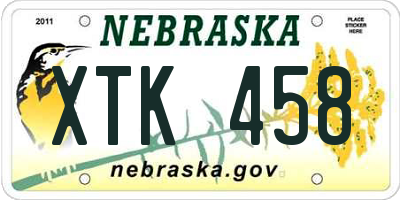 NE license plate XTK458