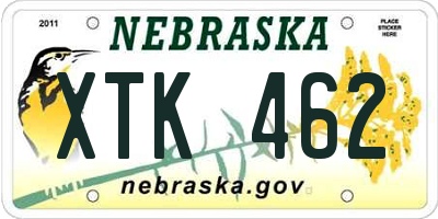 NE license plate XTK462