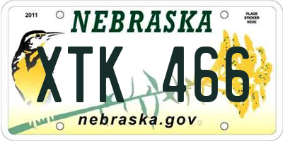 NE license plate XTK466