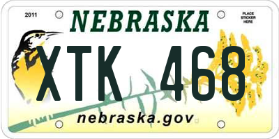NE license plate XTK468