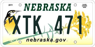NE license plate XTK471