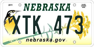 NE license plate XTK473