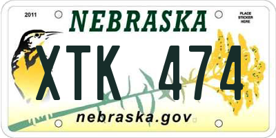 NE license plate XTK474