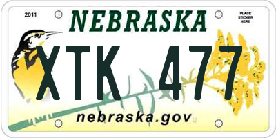 NE license plate XTK477