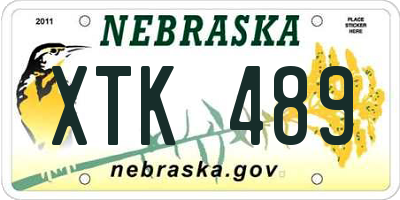 NE license plate XTK489
