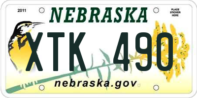 NE license plate XTK490