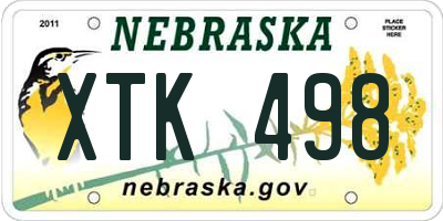 NE license plate XTK498