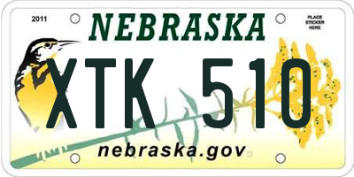 NE license plate XTK510