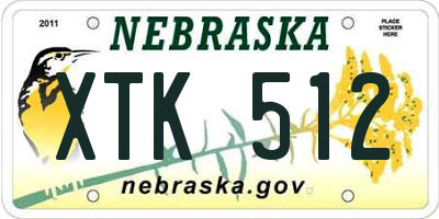 NE license plate XTK512