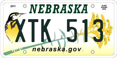NE license plate XTK513