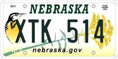 NE license plate XTK514
