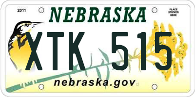 NE license plate XTK515