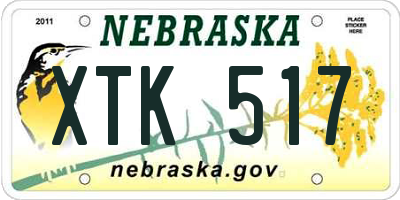 NE license plate XTK517