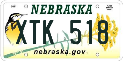 NE license plate XTK518