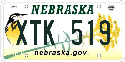 NE license plate XTK519