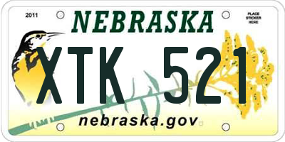 NE license plate XTK521
