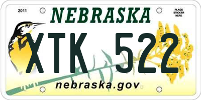 NE license plate XTK522